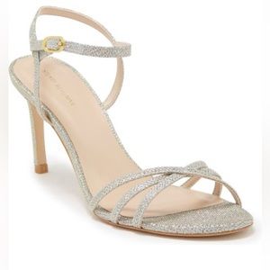Stuart Weitzman, Starla 80 Heeled Sandal, Sparkle Noir, US 10
